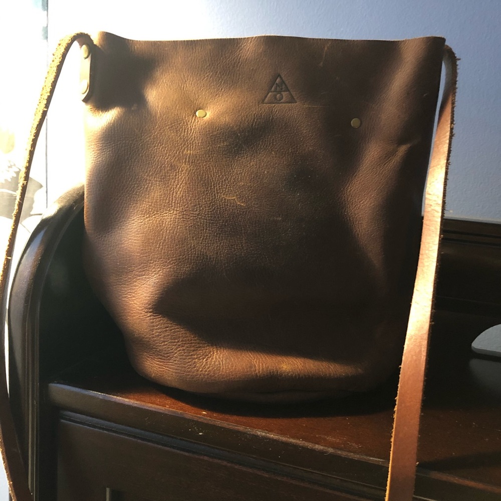 UO leather bucket bag